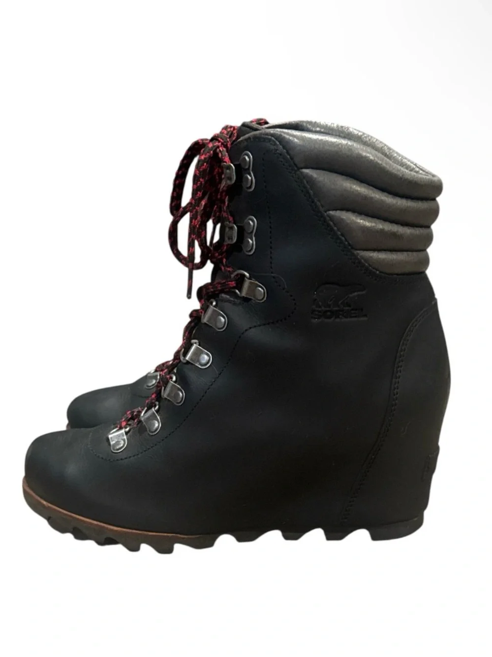 Authentic Sorel signature designer waterproof black leather boots sz 9.5